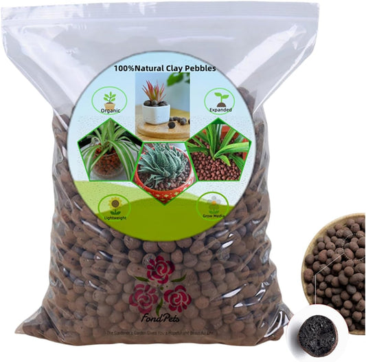 (1.5LBS) Expanded Clay Pebbles Hydroponic Rocks Grow Media for Horticultural,Orchids,Drainage and Houseplant Decor,Leca for Plants (2.5L)