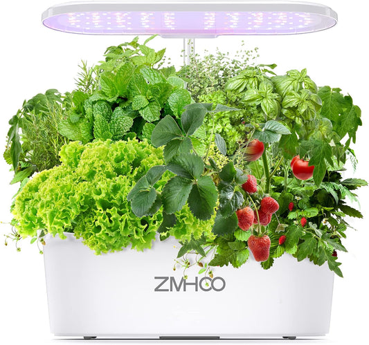 Hydroponics Growing System Indoor Garden, Plant Germination Kit with 2 Led Grow Light Modes, Smart Timer Starter Kit, Adjustable Easy-To-Install Magnetic Light Rod for Home, Kitchen, Gardening